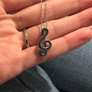 NWT Aquamarine Treble Cleft Necklace